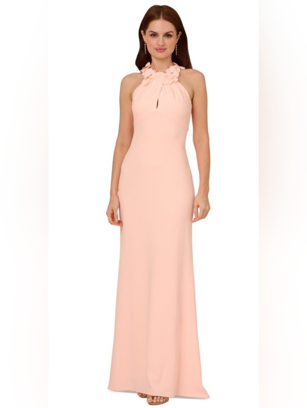 Adrianna Papell
Women's Rosette Halter Crepe Gown Size 2 NEW